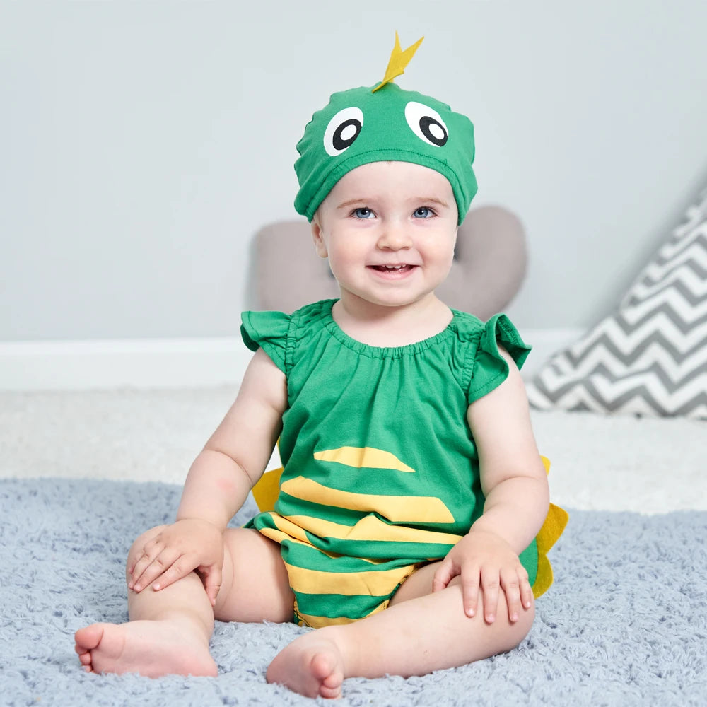 Baby Cartoon Dinosaur Panda Chef Duck Cowboy Bodysuit Halloween