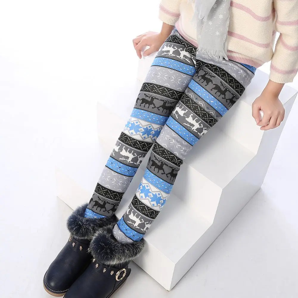 Warm Print Leggings Kids 2-11 Years