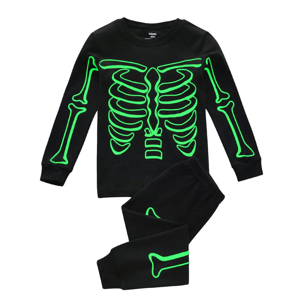 1-7 Years Toddler Sets Skeleton Printed Sleepwear