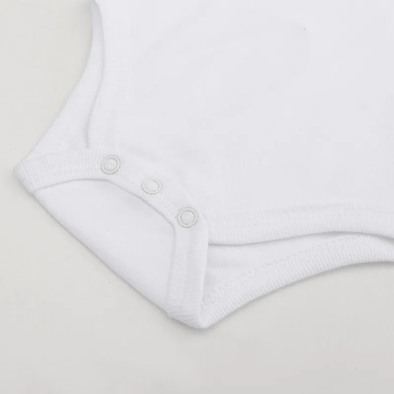 Long Sleeved Baby Bodysuits 100% Cotton Solid White