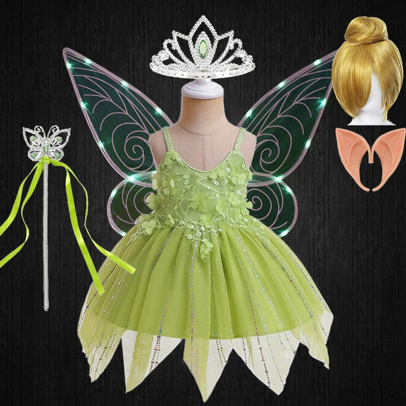 Fancy Baby Slip Flower Elf Tinker Bell Dress Halloween