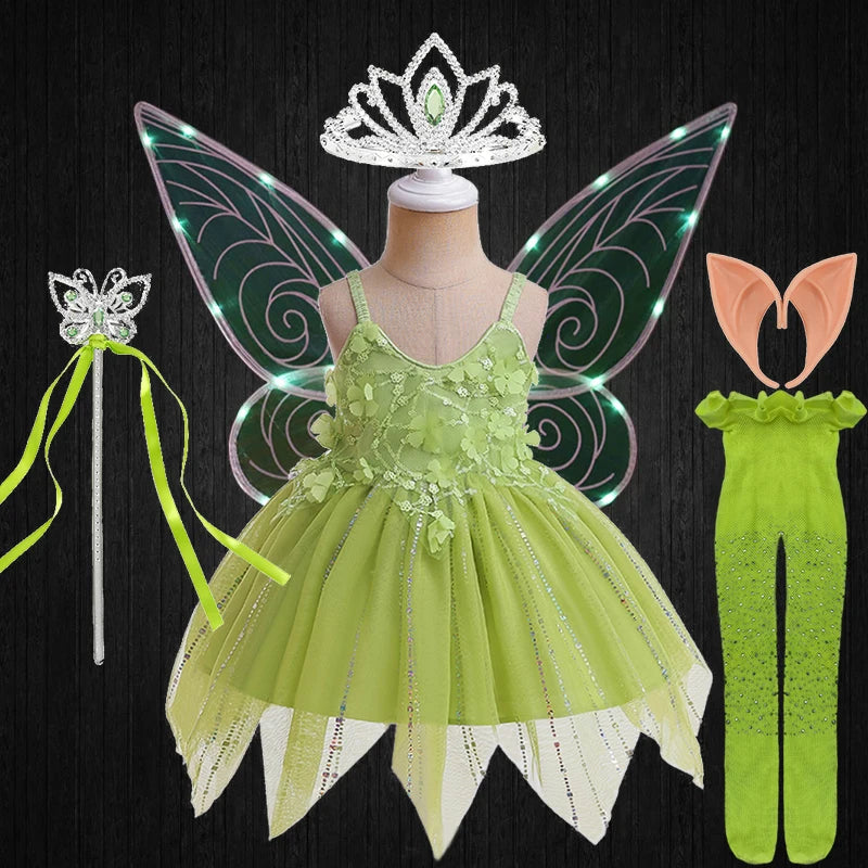 Fancy Baby Slip Flower Elf Tinker Bell Dress Halloween