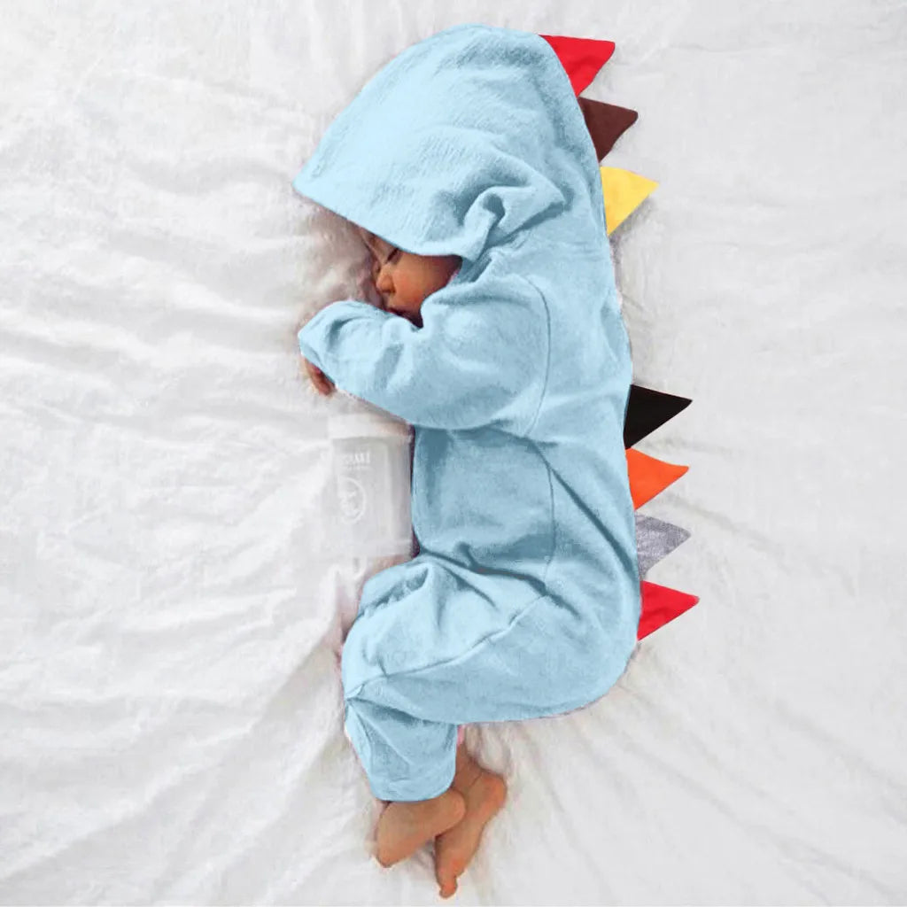 Blue Dinosaur Pajamas Warm Costume Hooded Jumpsuit