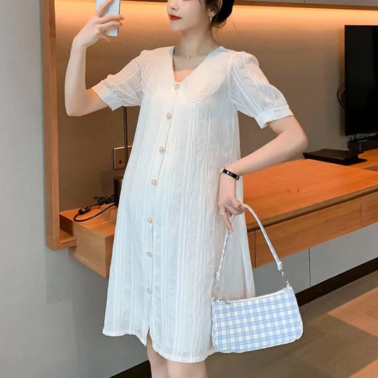 Maternity Dresses Fashion Summer A-line Short Sleeve