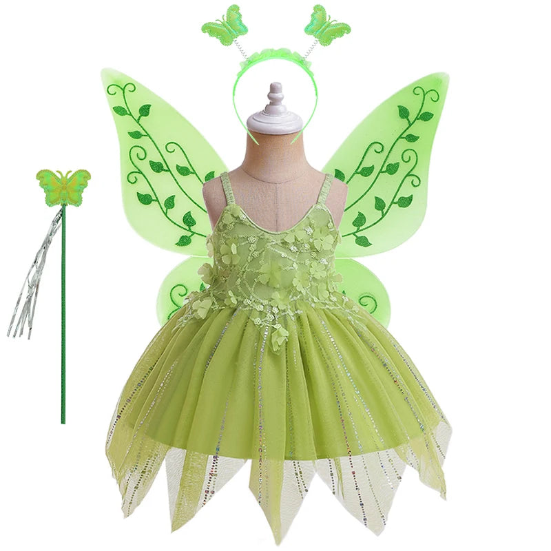 Fancy Baby Slip Flower Elf Tinker Bell Dress Halloween