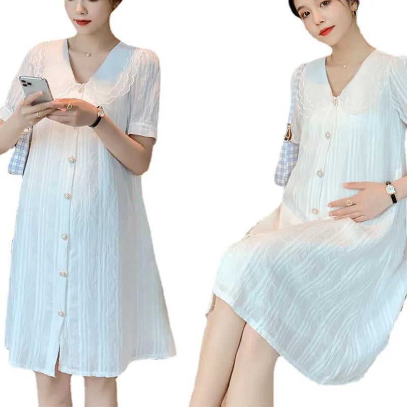 Maternity Dresses Fashion Summer A-line Short Sleeve