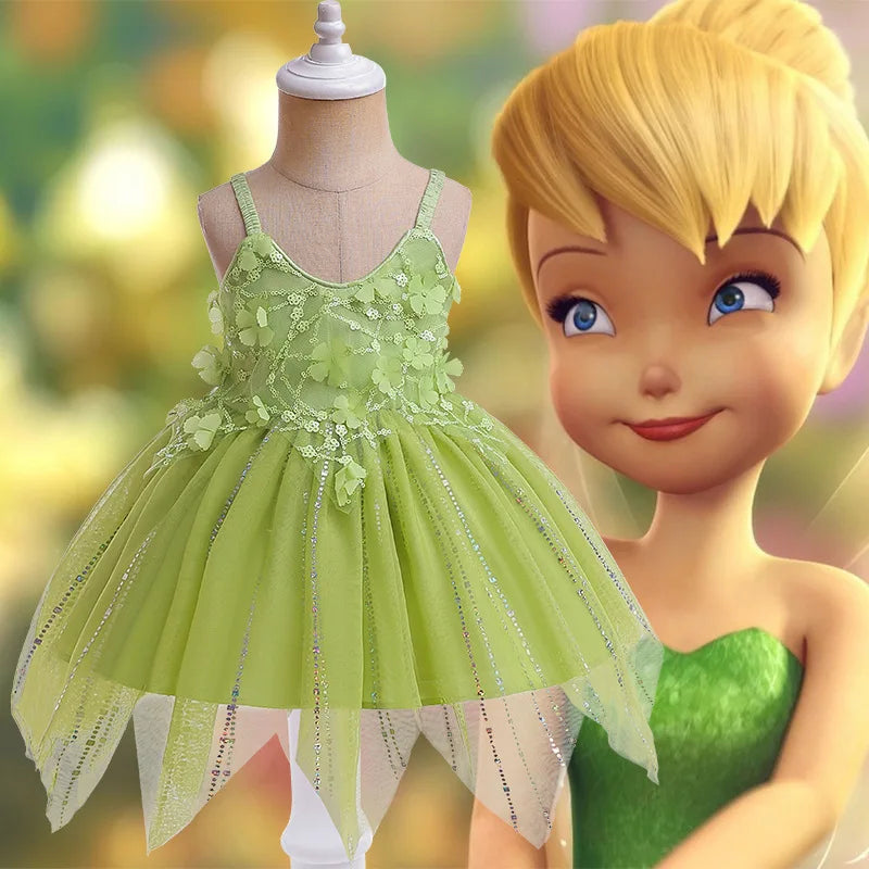 Fancy Baby Slip Flower Elf Tinker Bell Dress Halloween