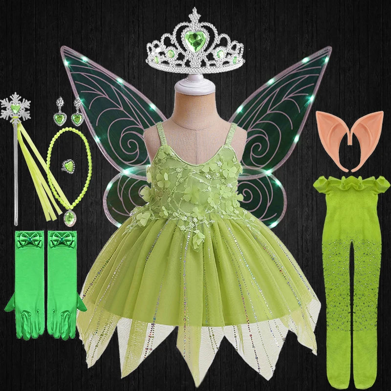 Fancy Baby Slip Flower Elf Tinker Bell Dress Halloween