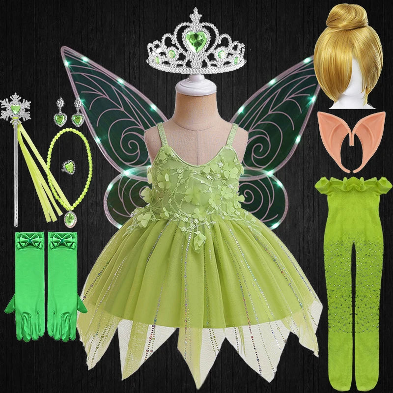 Fancy Baby Slip Flower Elf Tinker Bell Dress Halloween