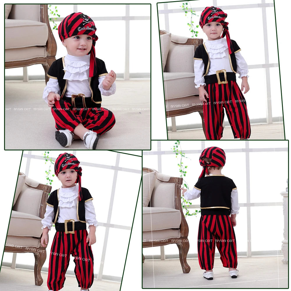 Captain Pirate Costume Romper Halloween Fancy Dress