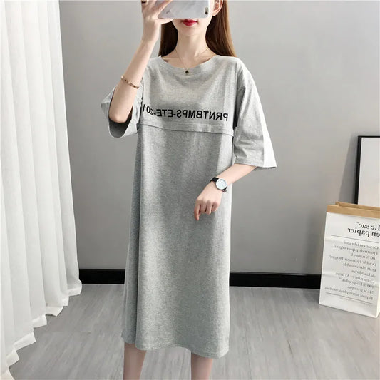 Casual Nursing Dress Ladies Clothing Short Sleeve