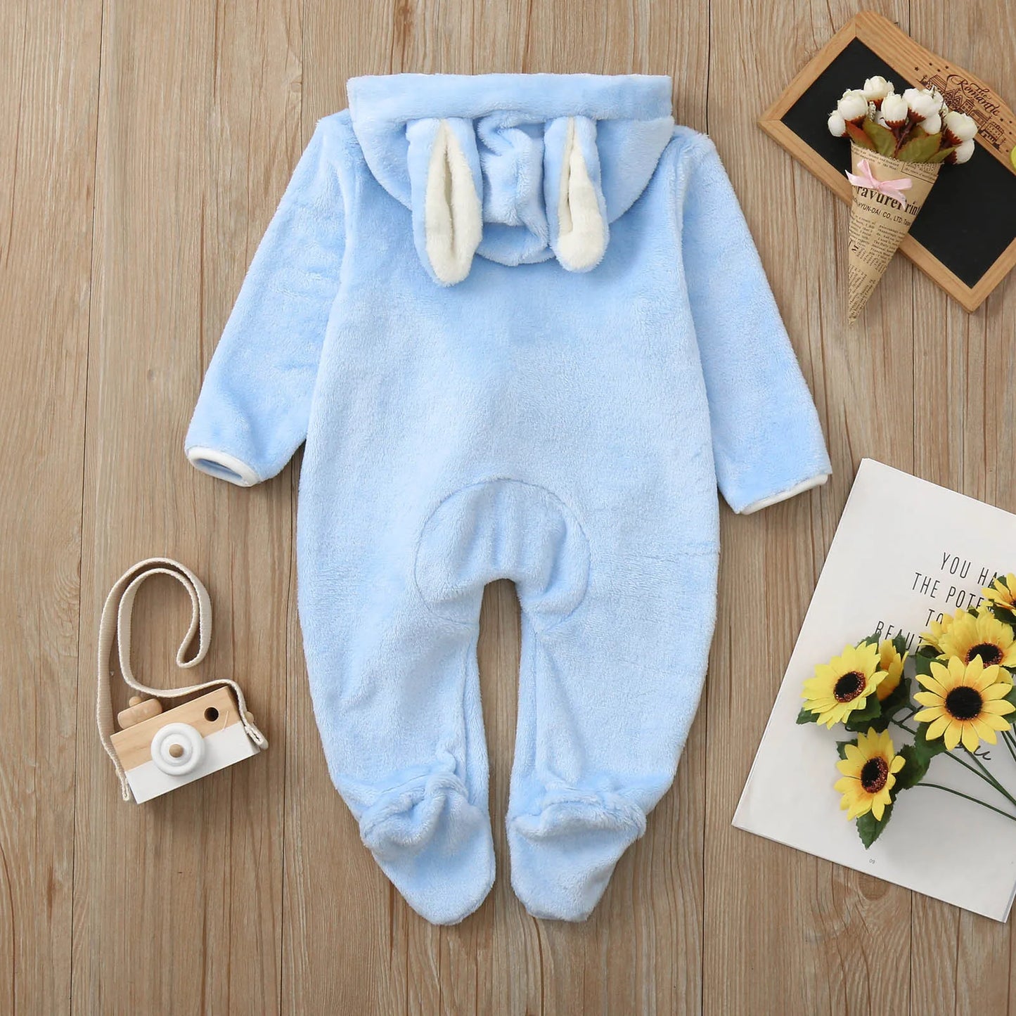 Newborn Clothing Jumpsuit Cute Rabbit Ear Hooded