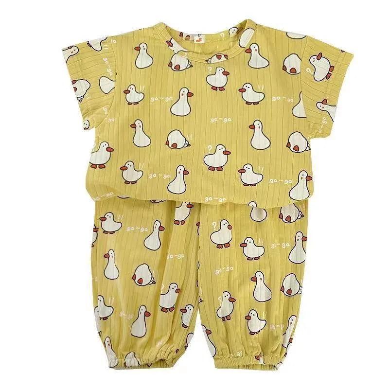 Korean-style Printed Cartoon Pajamas Short Set