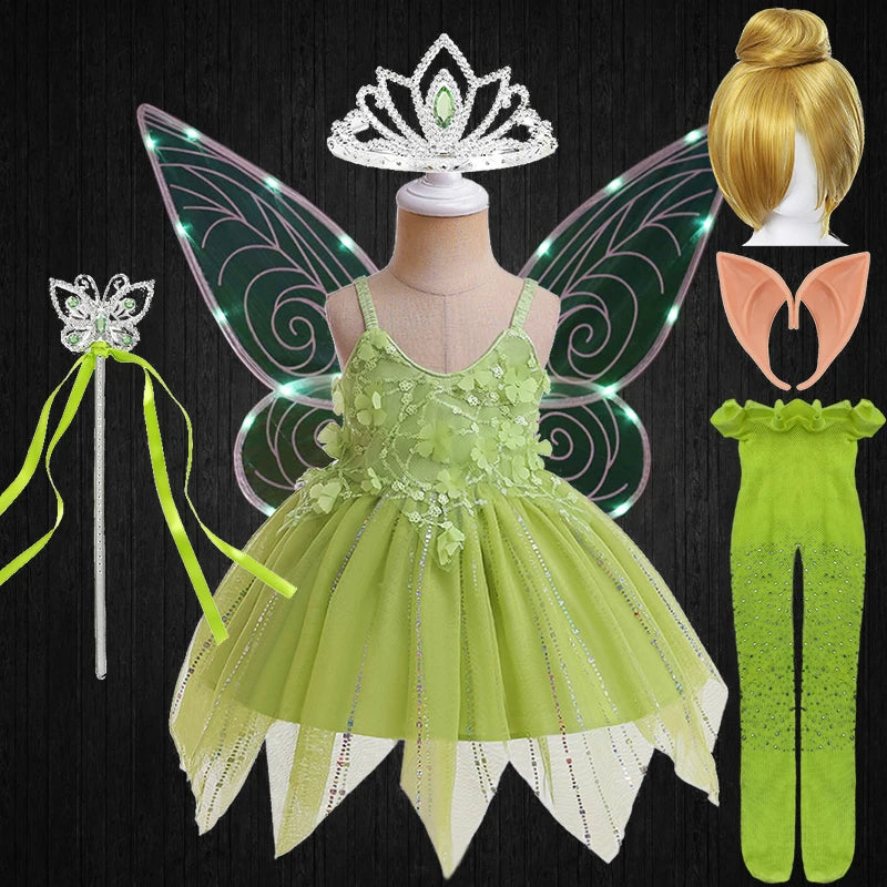 Fancy Baby Slip Flower Elf Tinker Bell Dress Halloween