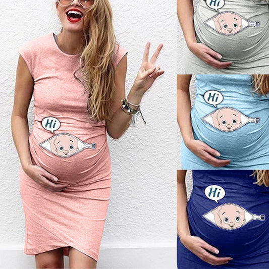 Summer Maternity Cartoon Funny Dress