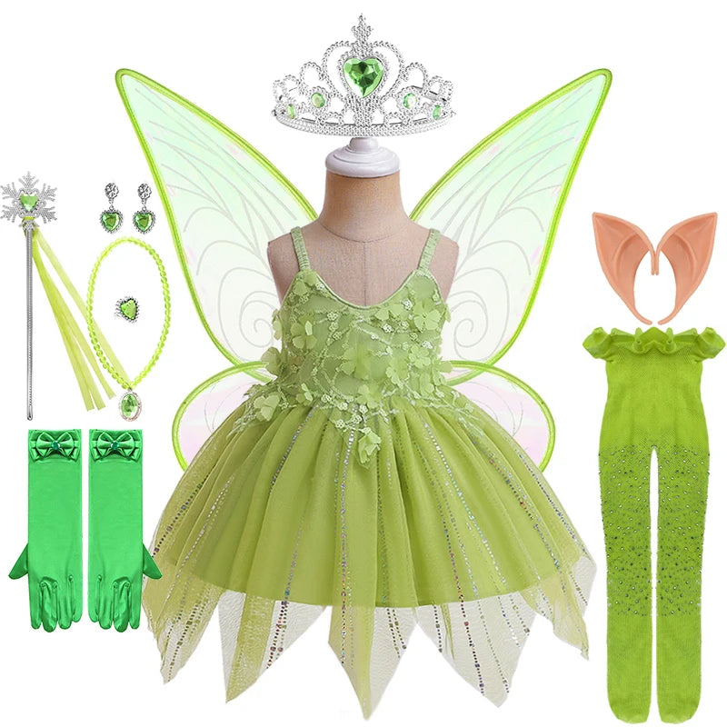 Fancy Baby Slip Flower Elf Tinker Bell Dress Halloween