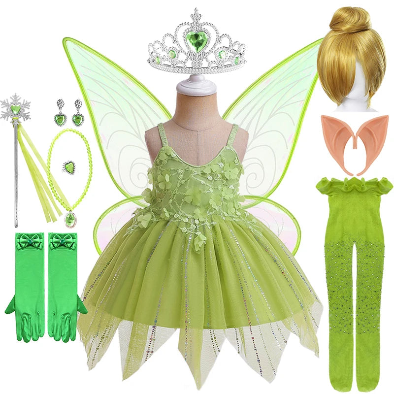 Fancy Baby Slip Flower Elf Tinker Bell Dress Halloween