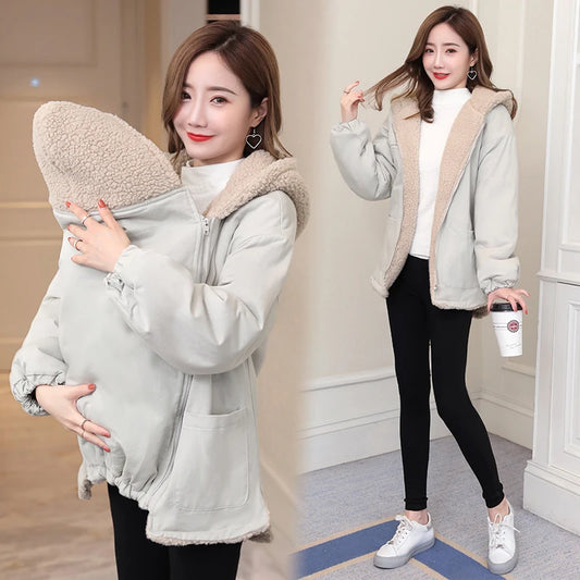 Multifunction Women Carrier Zipper Kangaroo Detachable Hooded