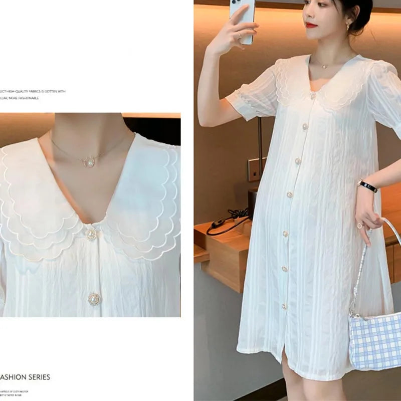 Maternity Dresses Fashion Summer A-line Short Sleeve