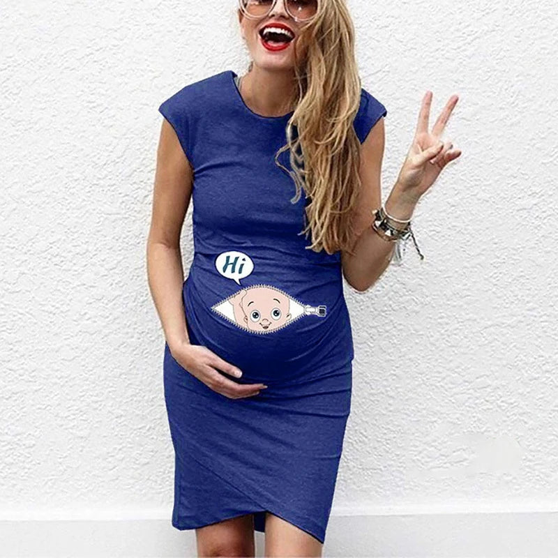 Summer Maternity Cartoon Funny Dress