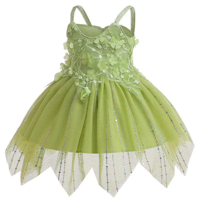 Fancy Baby Slip Flower Elf Tinker Bell Dress Halloween