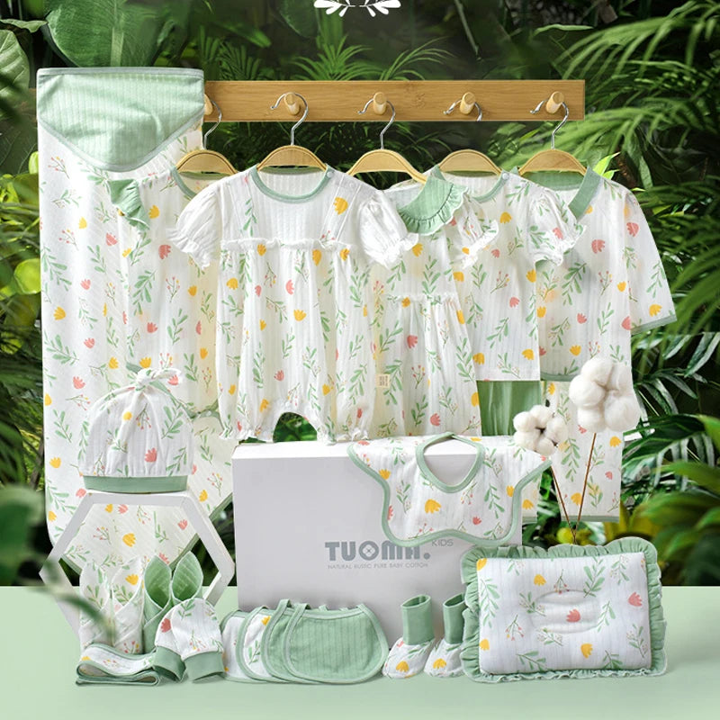 20/22/24PCS 0-12M Cotton Summer Suit Dress Set