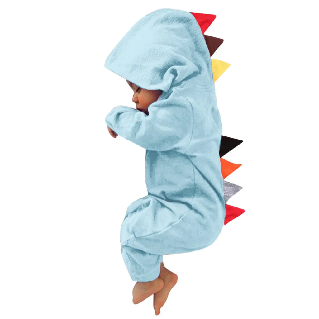 Blue Dinosaur Pajamas Warm Costume Hooded Jumpsuit