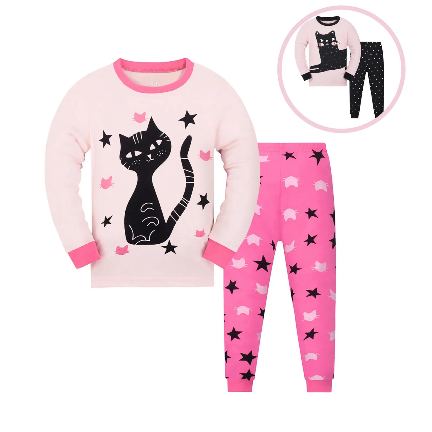 Kids Sweatsuit Girls' Cotton Pajama Set