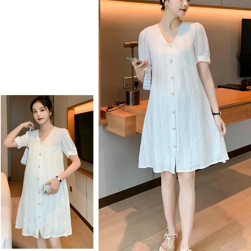 Maternity Dresses Fashion Summer A-line Short Sleeve