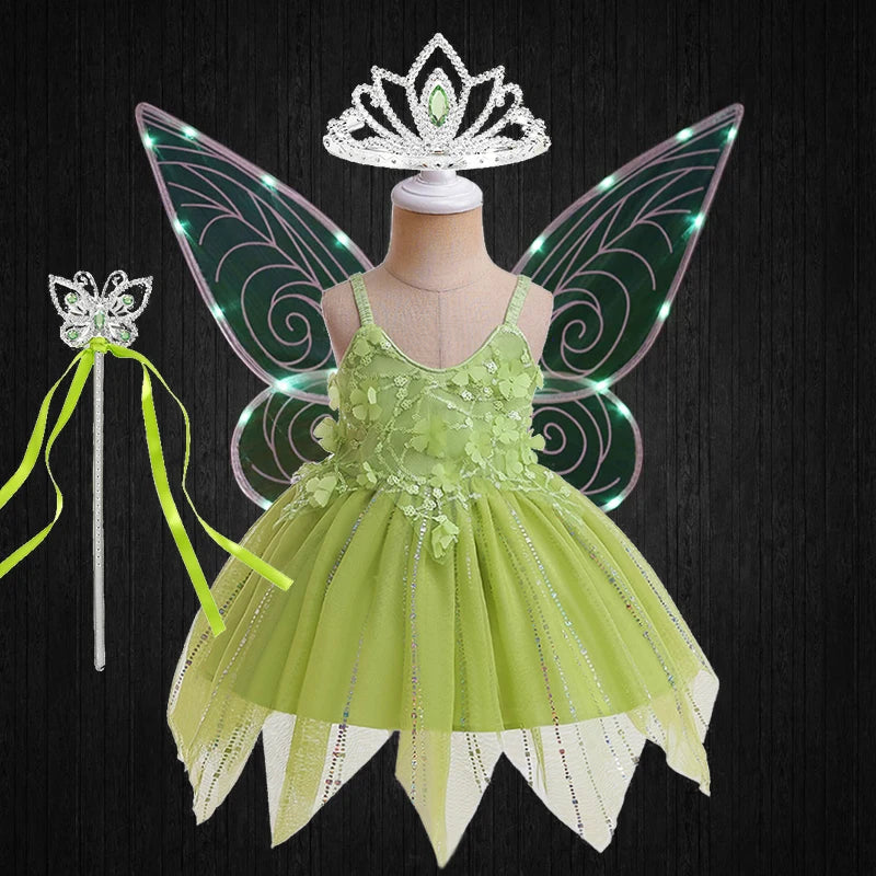 Fancy Baby Slip Flower Elf Tinker Bell Dress Halloween